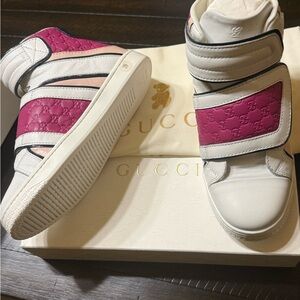 Gucci Kids Pink and White Sneakers